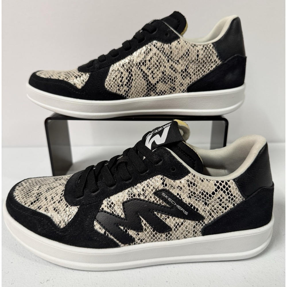 Size 8US - Skechers Mark Nason Sneaker Shoes, Black/ Snake Skin Design